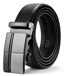 ITIEZY Mens Ratchet Leather Dress Belt, Adjustable Slide Belt with Automatic Buckle in Gift Box