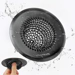 Sink Strainer for Kitchen, Reversible Easy Clean Kitchen Sink Drain Strainer, 304 Stainless Steel Sink Strainer, Anti-Rust Larger Sink Food Catcher For Garbage Disposal Without Clogging (Black)