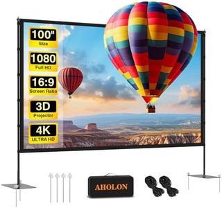 Outdoor Projector Screen with Stand - 100 inch Portable Projector Screen Indoor Outdoor Projection Screen 16:9 4K HD Outdoor Movie Screen with Carry Bag,Enioy Home Theater Projection Screen.