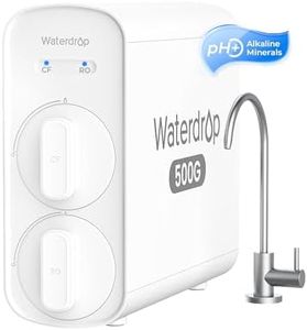 Waterdrop G5P500A Alkaline Mineral pH+ Reverse Osmosis Water Filter, NSF/ANSI 372 Certified, 8 Stage Reverse Osmosis System, 500G RO Water Filtration System, 2:1 Pure to Drain, Reduces TDS, BPA Free