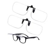 FONHCOO Blue Light Blocking Glasses Clip on, 2 Pack Anti Eyestrain Gaming Glasses Womens and Men Flip-Up Clear Lenses Blue Light Glasses over Glasses