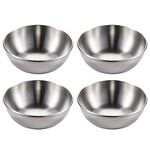 Nlmayt 4 Pcs Dipping Bowls Small Stainless Steel Sauce Dishes Mini Spice Bowl Seasoning Serving Cups for Snacks Sushi Appetizer Fruit