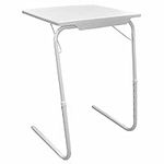 Table Mate II Tv Tray Table - Extra Wide Folding Tv Dinner Table, Couch Table Trays For Eating Snack Food, Stowaway Laptop Stand, Portable Bed Dinner Tray - Adjustable Desk With 3 Angles, White