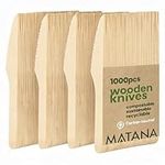 MATANA - 1000 Eco-Friendly Wooden Knives 16cm - Biodegradable & Compostable - Perfect Wooden Cutlery Set for Parties, Weddings, Picnics