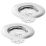 2 Pack - 2.25" Top / 1" Basket- Sink Strainer Bathroom Sink, Utility, Slop, Laundry, RV and Lavatory Sink Drain Strainer Hair Catcher. Stainless Steel - Hilltop Products