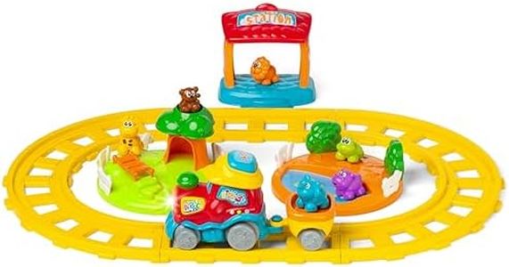 Chicco Treno dell'Avventura Bilingue Italiano/Inglese, Trenino Elettrico per Bambini con Stazione, Ferrovia e 6 Animali, Gioco Educativo Elettronico con Frasi e Canzoni, Giochi Bambini 1-4 Anni