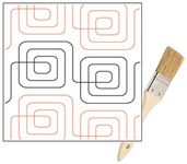 Quilting Pantographs Pattern Paper Roll - for Longarm Quilting Machines | Easy Spiral Squares Design Quilt Pantograph | Set Includes Long Arm Quilters Sewing Machine Rails and Tracks Cleaning Brush