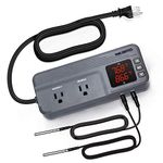 Inkbird Temperature Controller ITC-608T with Two Temp Probes Output 12 Period Timer 1800W for Heating and Cooling Control