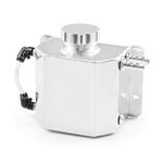 Universal 1L Alloy Aluminium Engine Oil Catch Can Breather Tank (Silver)