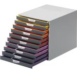 Durable 761027 VARICOLOR 10, Desk Storage Box, Gray & Multicolor