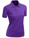 Xpril Women's 100% cotton PK Silket Polo Dri Fit Collar Short Sleeve T-Shirt - Purple -