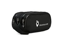 TRAVALATE Polyester Toiletry Bags Bags Makeup Shaving Kit Pouch Aider Rust Polyester Travel Kit Bag With Belt For Men And Women -Black, 5 cm