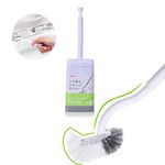 Marbrasse Slim Compact Bathroom Toilet Bowl Brush with Holder for Bathroom Stroage - Toilet Brush Sturdy, Deep Cleaning