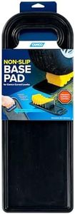Camco Camper/RV Non-Slip Base Pad for Curved Levelers and Wheel Chocks - Keeps RV Wheel Chocks & Curved RV Leveling Blocks from Shifting - Features Built-in Carry Handles - Crafted of Rubber (44426)