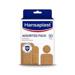 Hansaplast Antiseptic Plasters | Various Shapes & Sizes Bandage | Pack of 50 Units | First Aid kit | Breathable fabric | Home Essential Kit | Antiseptic Wound Pad