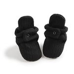 Sonsage Newborn Boys Girls Cotton Booties Infant Winter Warm Fleece Cozy Socks Soft Sole First Walkers Shoes with Non-slip Grips Bottom