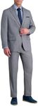 Haggar Men's Premium Stretch Tailored Fit Subtle Pattern Suit Separates-Pants, Grey-Jacket, 42 R, Grey - Jacket, 42