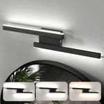 SADENICEL LED Bathroom Vanity Light Bar, 15.7-23.6 Inch Adjustable Modern Black Vanity Lighting fixtures Over Mirror, Dimmable 3CCT Selectable 3000K/4500K/6000K Bath Wall Sconce (2 Light)