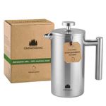 Groenenberg French Press I Coffee press I insulated cafetiere I Stainless steel Coffee maker in different sizes 2 cups to 4 cup