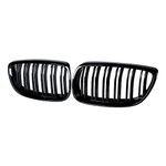 Front Bumper Kidney Grill Grille Compatible for BMW E92 E93 M3 328i 335i Coupe 07-10 (Dual Slat-Shinning Gloss Black)