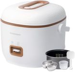 Brown Mini Rice Cooker Small 1 Cup-2 Cup Non-Stick Coated Insert Food Steamer Kitchen Appliances Includes Vegetable Steamer
