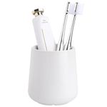 BosilunLife Bathroom Toothbrush Holder - Ceramic Toothbrush Cup Holder 13Oz White Toothbrush Holder for Bathroom Toothbrush and Toothpaste Holder for Bathroom Vanity Countertop, Ideal for Home, Hotel