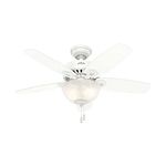 Hunter 52217 Transitional 42``Ceiling Fan from Builder collection in White finish,