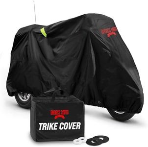 Badass Moto Ultimate for Harley Trike Cover Waterproof Motorcycle Cover - Heavy Duty Motorcycle Cover Waterproof Outdoor Fits Harley Davidson Trike, HD Trike for Harley Davidson Tri Glide Accessories