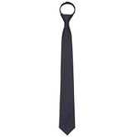 AUSKY Pre-tied Adjustable Zipper Skinny necktie,2.35inch Clip on Slim Ties for men or boys (1 Pack & 4 Packs for option), Black 1 Pack