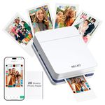 Nelko Photo Printer, PP01 Color Portable Mini Photo Printer, Instant Smartphone Inkjet Sticker Printer, Sticky-Back Photos, for iOS & Android, Picture Printer for Christmas, Fun Editing App, White