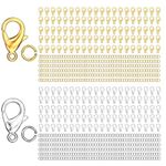 MKCYD 700Pcs Lobster Claw Clasps and Open Jump Rings Set,18K Gold and Silver Necklace Clasp Bracelet Clasps and Closures Lobster Clasps Parrot Trigger Clasps for Jewelry Making