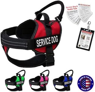 ActiveDogs Service Dog Vest Harness + Free Accessories (L - Girth 25"-35", Red)