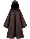 TOGROP Knight Costume for Kids Robe Hooded Boys Cloak Cosplay Brown 6-8 Years