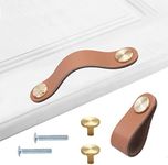 HY HUIJUN Leather Handles, Furniture, Pack of 4 Handmade Furniture Handles, Leather Knobs, Cupboard Handles, Knobs for Leather Handle, Kitchen Cupboards, Cabinets