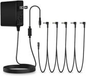 AODSK DC 9V Guitar Pedal Power Supply Adapter, 1A Negative 5 Way Daisy Chain Cables, Used for Guitar Effect Pedals