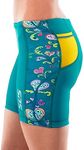 SLS3 Triathlon Shorts Women - Stylish 6" Tri Shorts Women Triathalon Shorts - Slim Athletic Fit Womens Tri Shorts, Teal Whimsical Hearts, Medium