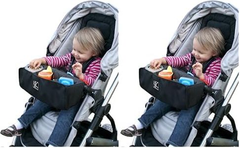 J.L. Childress Food 'N Fun Stroller Snack Tray, Black (Pack of 2)