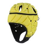 Surlim Soft Helmet Flag Football Rugby Helmet Scrum Cap Soft Shell Helmet Soccer Headgear for Youth Adults (Yellow, Large)