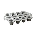 Nordic Ware 82848 Cast Aluminium 12 x 3/4 Cup Muffin Tray Non-Stick Pan Made in The USA, Graphite