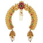 Peora Traditional Ethnic Gold Plated Juda Pins With Pearl Jhumki Drops | Bridal Mukut Hair Accessories | Standard Size for Women Girls