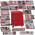 Teng Tools 288 Piece Complete Mixed General Hand Tool Kit With Free Heavy Duty Toolbox Storage Roller Cabinet (Mega Bundle 3) - TCW707EV-KIT4