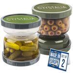 Crystalia Leak Proof Pickle Jar with Strainer Hourglass, 1000cc, Set of 2, 100% BPA FREE Leakproof Pickle Container with Strainer Flip, Upside Down Pickle Kimchi Jar, Flip Olive Jar Container