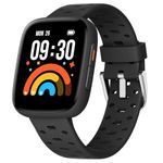 BIGGERFIVE Kids Smart Watch No Phone Needed, 1.8" Amoled Fitness watch Pedometer, Heart Rate, Sleep Tracker, 30m Waterproof, Step Counter, Puzzle Games, 100+ Dials, Gifts for Boys Girls 5-16, Black