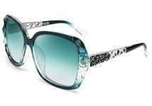 FEISEDY Oversized Sunglasses For Women Square Polarized Sparkling Frame B2289, Green