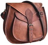 Rustic Town Women's Crossbody Bag Leather Travel Purse, Brown (11 Inch)