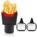 Hioph 3 Pcs French Fry Cup Holder Automotive Interior Accessories Chips Car Mini Dipping Cups Sauce Cup Holder Dip Clip Sets (red) (Black)