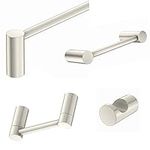 Aviano Collection - Elegant Design 4-Piece Bathroom Hardware Accessory Set includes 24" Towel Bar, Hand Towel Bar, Toilet Paper Holder and Robe Hook (Brushed Nickel)…