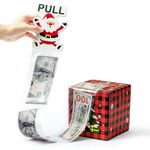 Xqumoi Christmas Santa Money Box for Cash Gift Pull, Money Gift Boxes for Cash with Pull Out Card Funny Xmas Buffalo Plaid Holiday Surprise Merry Christmas Creative Way to Give Cash as A Gift