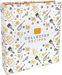 Better Kitchen Products Recipe Binder, 8.5 x 9.5 3 Ring Binder Organizer Set (with 50 Page Protectors, 100 4 x 6 Recipe Cards & 12 Category Divider Tabs) by , Black & Gold Montage Design