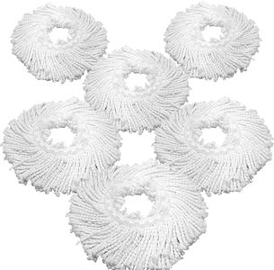 LOLA Revolution Microfiber Spin Mop Refill, 6 Pack, Braided Pad, Super Absorbent, Reusable & Machine Washable, Does Not Drip Or Streak